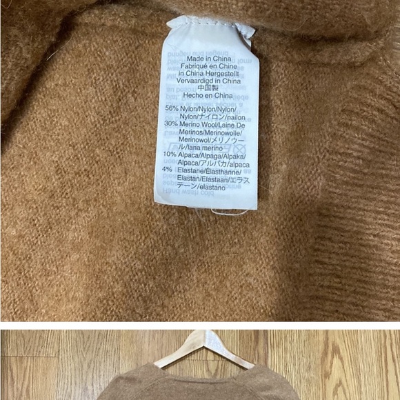 Madewell Tan Merino Alpaca Wool Blend Longline Cardi Cardigan Sweater - Picture 11 of 12